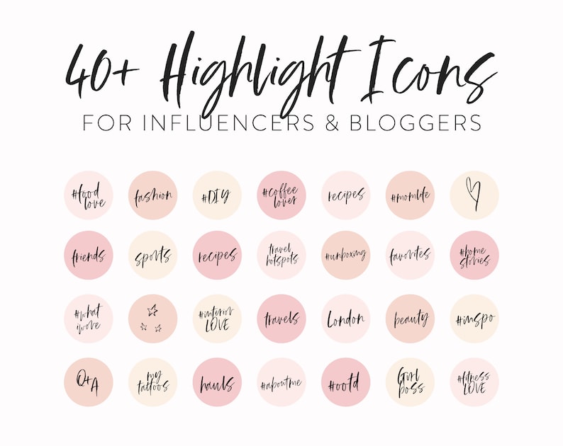 Instagram Highlight Icons for Influencers & Bloggers Instagram Highlight Cover Icons Calligraphy Instagram Template Highlight Icons image 2