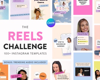 Viral Instagram Reels Video Templates - Canva Reels Slides & Cover Templates - IG Reels Challenge Templates for Coaches and Small Business