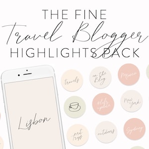 Fine Instagram Highlights for Travel Blogger Handwriting Instagram Story Text Icons Typography IG Story Highlights & Instagram Icons image 1