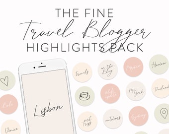 Fine Instagram Highlights for Travel Blogger - Handwriting Instagram Story Text Icons - Typography IG Story Highlights & Instagram Icons