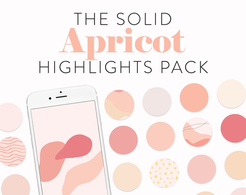 Solid Apricot Instagram Icons 25 Instagram Highlight Icons Instagram Color Highlights Patterns and Abstract Shapes IG Story Covers image 1