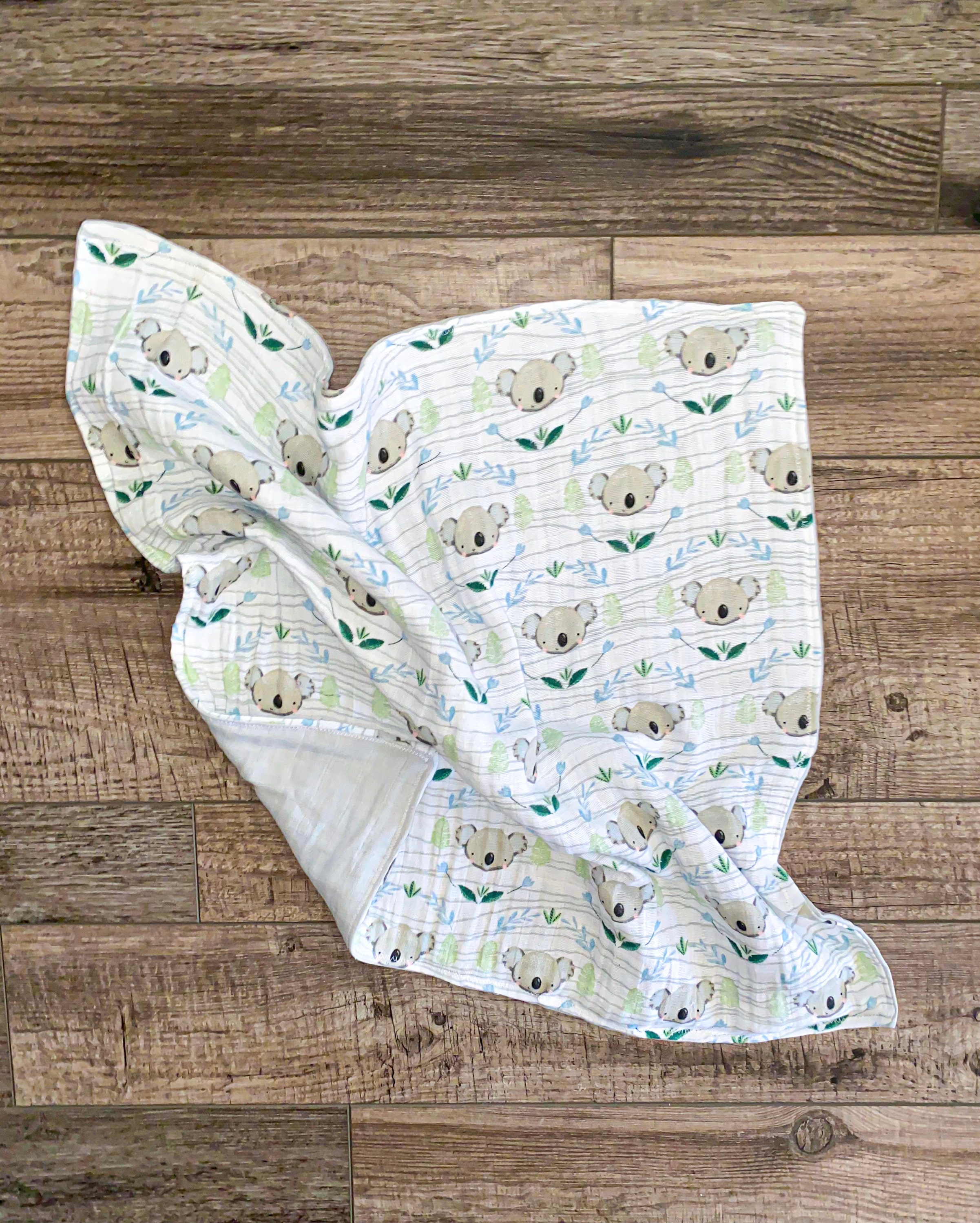 Koala Muslin Baby Blanket Gender Neutral Baby Blanket Muslin Etsy