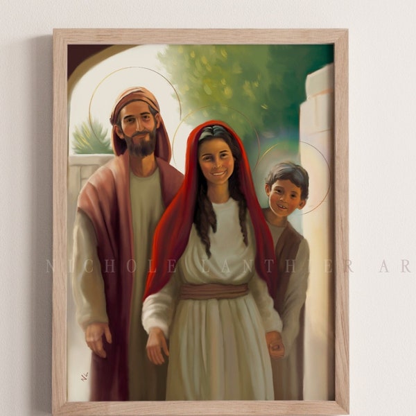 Holy Family #2 Art Print, Catholic Art, Catholic gift, Catholic gift