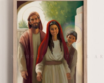 Holy Family #2 Art Print, Catholic Art, Catholic gift, Catholic gift