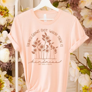 Holiness Grows Fast Where There is Kindness t-shirt - Peach, Mother Teresa Tee, Mother Teresa Shirt, Catholic tee, Catholic shirt