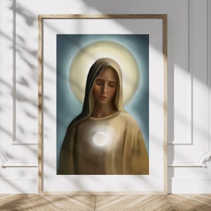 Our Lady of the Eucharist Print, Eucharistic Revival, Virgin Mary, Catholic gift