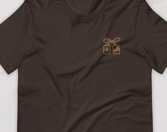 Bow Scapular embroidered TEE SHIRT, Catholic shirt, Catholic gift