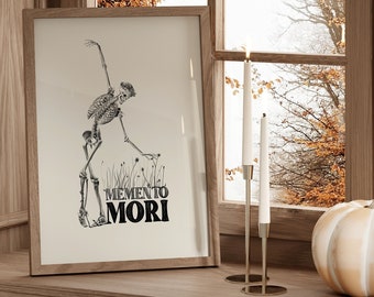 Memento Mori Art Print, Remember Your Death, Catholic Memento Mori, Catholic Art Print, Catholic Autumn, Catholic Halloween, All Saints Day