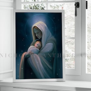 Our Lady of the Snows, Silent Night, Christmas Art, Catholic Art, Catholic gift