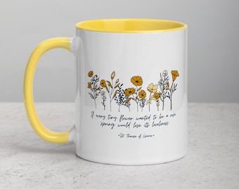 Taza con cita de Santa Teresita, Si cada pequeña flor, Mujer católica, Regalo para mamá católica, Regalo católico, Café católico, Regalo católico
