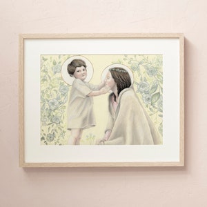 Mary and Jesus Art Print | Catholic Art | Jesus Art | Virgin Mary Art | Child Jesus Art | Baby Jesus Art, Catholic gift, Catholic gift