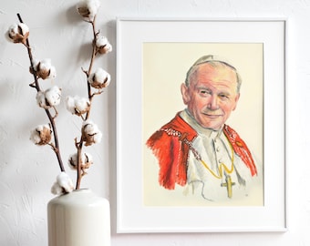 St. John Paul II Art Print | Catholic Art | Saint Art | Catholic Priest Gift | , Catholic gift, Catholic gift