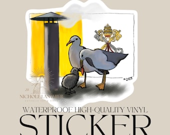 Conclave Seagull Sticker, Vatican Seagull, Pope Leo 14th, Pope Leo XIV, New Pope, Catholic Sticker