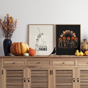 Catholic Autumn Print Set, Catholic Halloween Set, All Saints Day, Memento Mori, Catholic gift