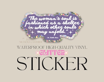 St. Edith Stein Quote Glitter Sticker, Catholic Sticker