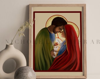Impression d'art Holy Family #1, art catholique, cadeau catholique, cadeau catholique