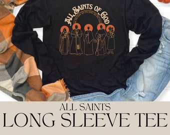 Camiseta de manga larga del Día de Todos los Santos, regalo católico de Halloween
