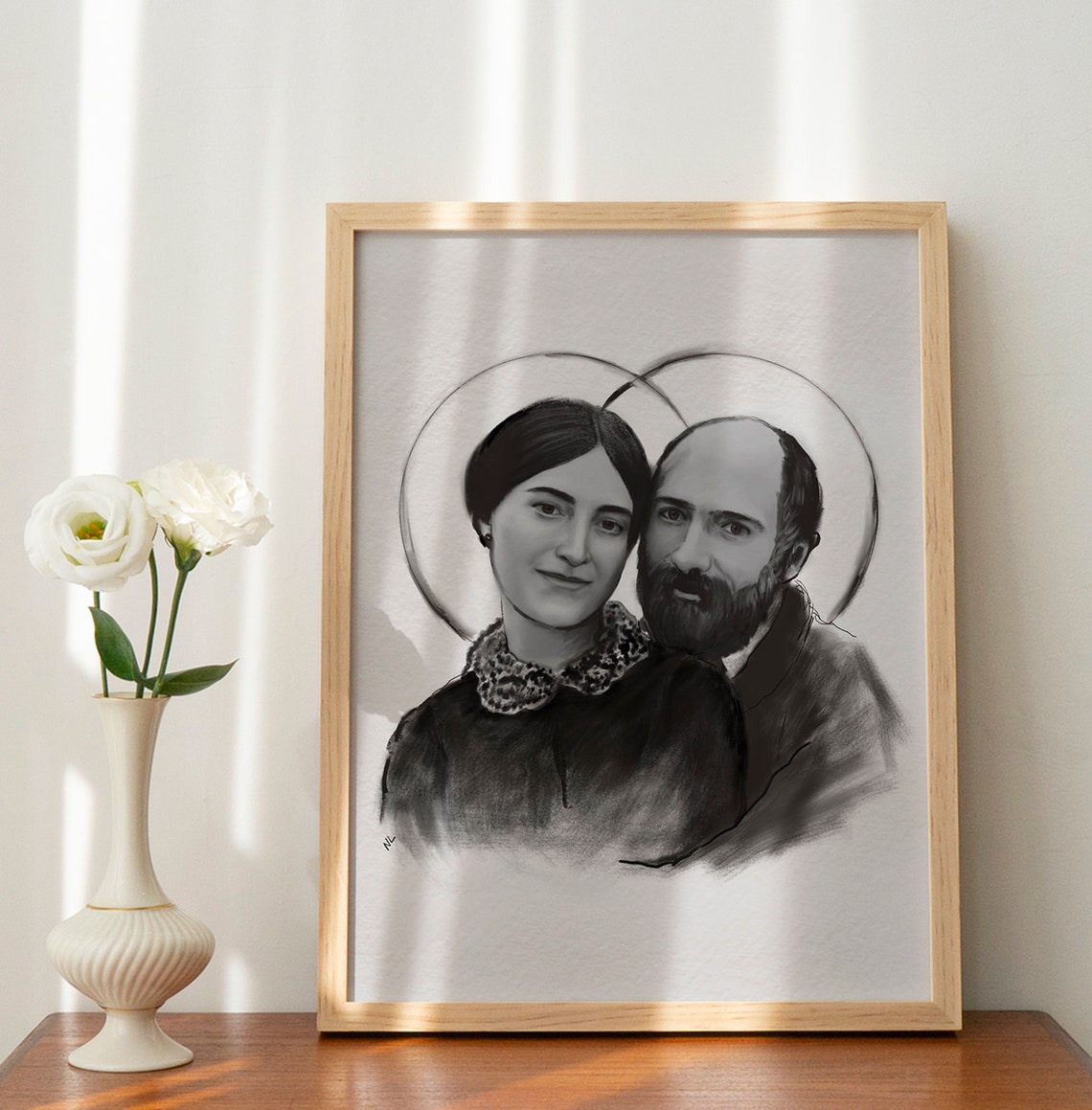 St. Zelie and St. Louis Martin Art Print, Catholic Art, Saint Art ...