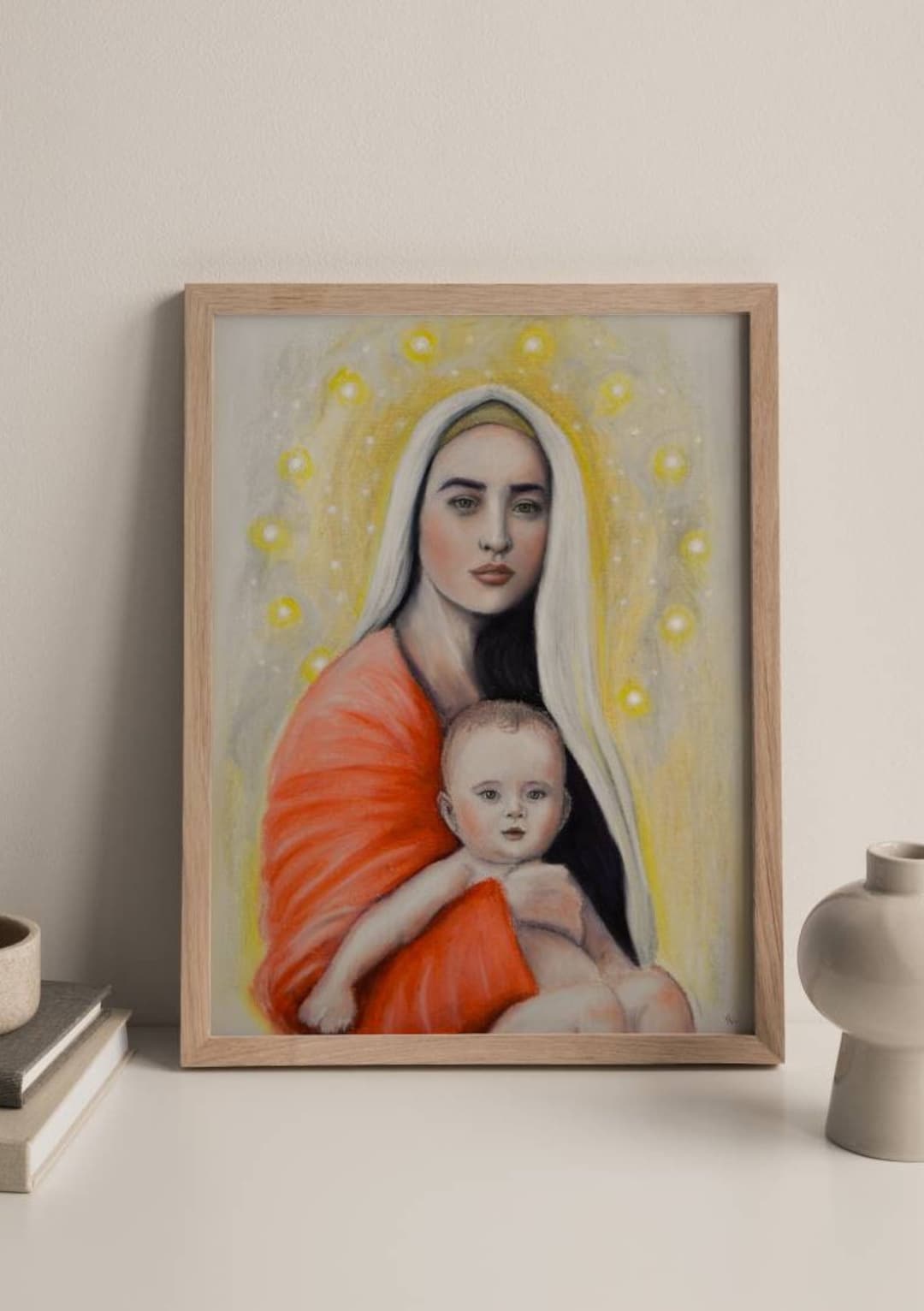 Mary Mother of God Art Print | Virgin Mary Art | Mary and Jesus Art ...