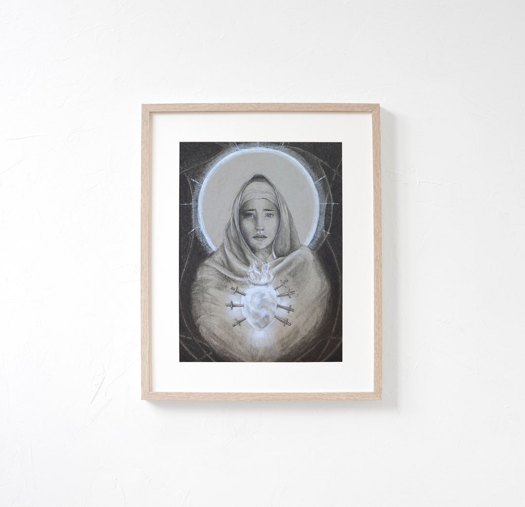 Our Lady of Sorrows Art Print Virgin Mary Art Mater - Etsy