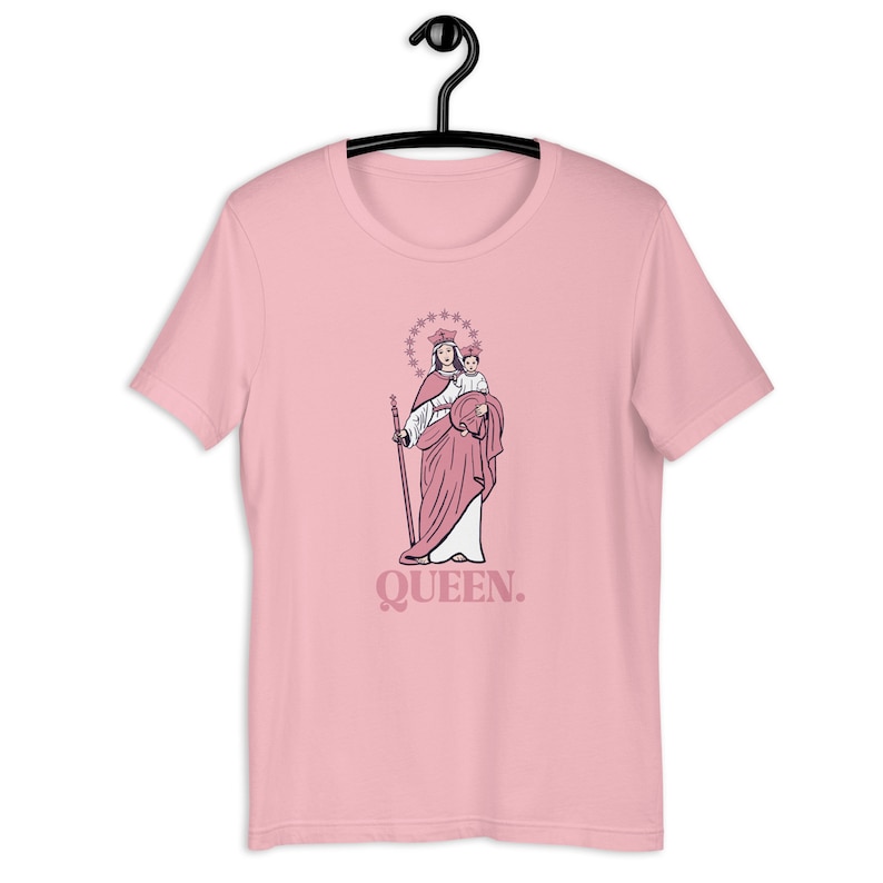 Queen, Virgin Mary tee, Queen of Heaven tee, Catholic tee shirt