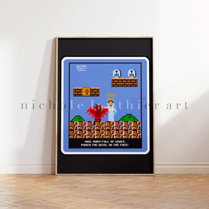 Hail Mary Full of Grace, Punch the devil In the Face Print, Catholic art, catholic kids, Catholic gift
