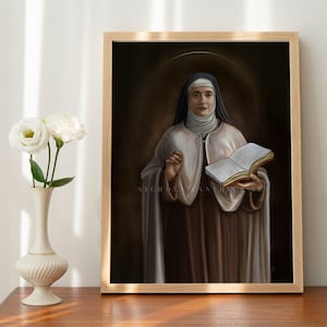 Impression d&#39;art Sainte Thérèse d&#39;Avila, art catholique, art saint, cadeau catholique