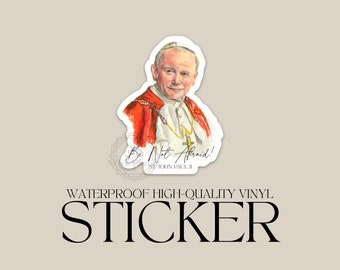 St. John Paul II Vinyl Sticker Catholic Sticker, Catholic gift, Catholic decal