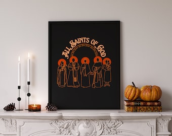 All Saints Print, Catholic Halloween, Catholic Autumn Decor, Catholic gift