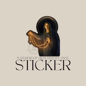Our Lady of the Rosary Sticker, Mary Sticker, Catholic Sticker, Catholic gift