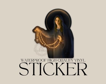 Our Lady of the Rosary Sticker, Mary Sticker, Catholic Sticker, Catholic gift