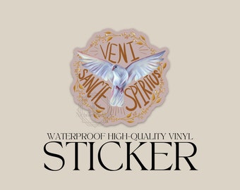 Holy Spirit Vinyl Sticker, Veni Sancte Spiritus, Catholic Sticker, Catholic gift
