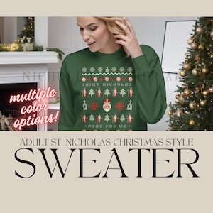 ADULT St. Nicholas Christmas Sweater PREMIUM Sweatshirt, St Nicholas Day, Catholic Christmas, Catholic Gift