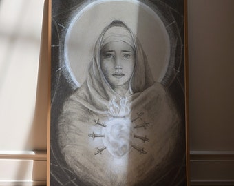 Our Lady of Sorrows Art Print | Virgin Mary Art | Mater Dolorosa Art | Catholic Art | Catholic loss | Catholic grief, Catholic gift