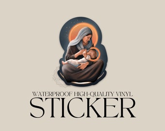 Mary Nursing Jesus Vinyl Sticker Catholic Sticker, Catholic gift, Catholic decal, Catholic gift