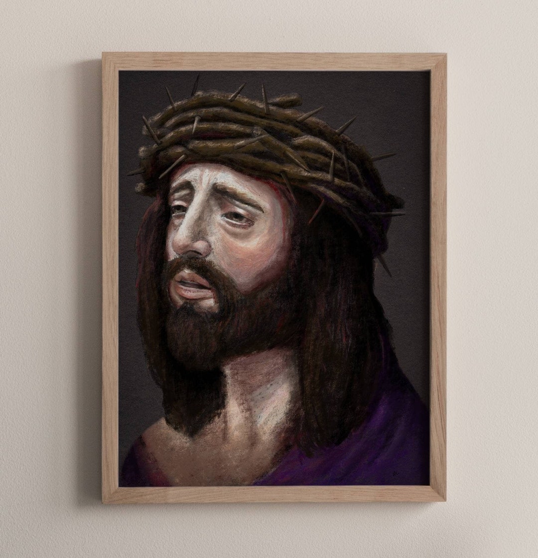 Crown of Thorns Art Print, Jesus Art, Catholic Art, Passion of Christ ...