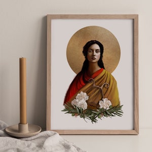 St. Cecilia Art Print, Catholic Art, Saint Art, Catholic gift, Catholic gift