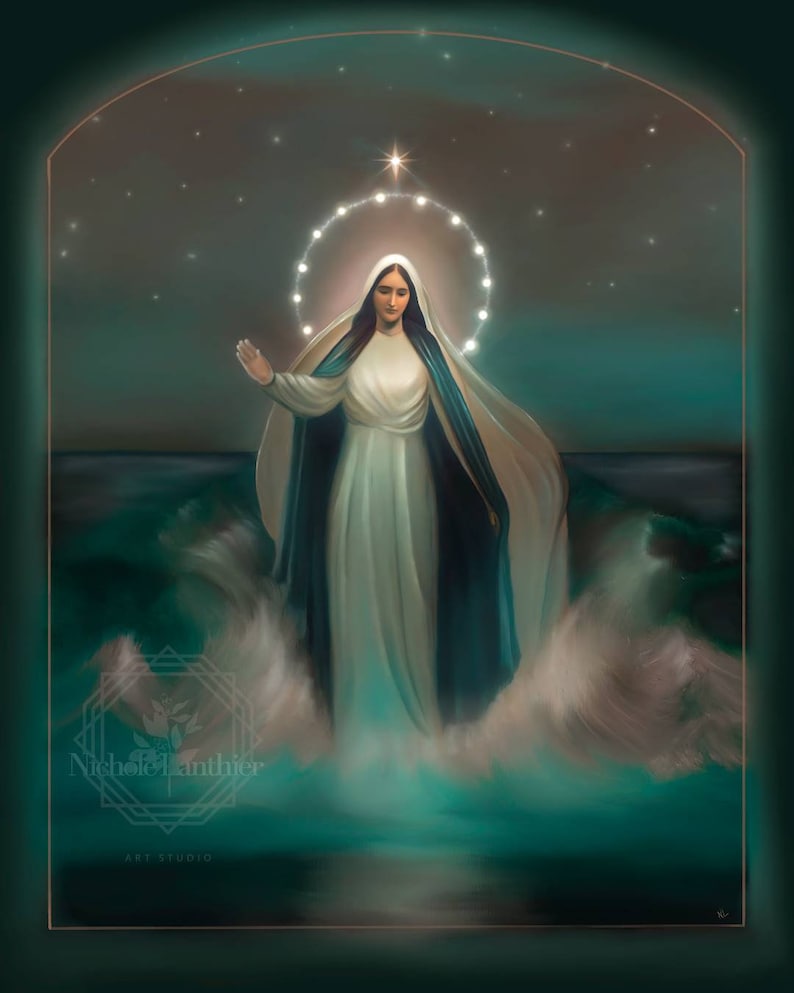 Our Lady Star of the Sea Art Print, Catholic Art, Virgin Mary Art ...