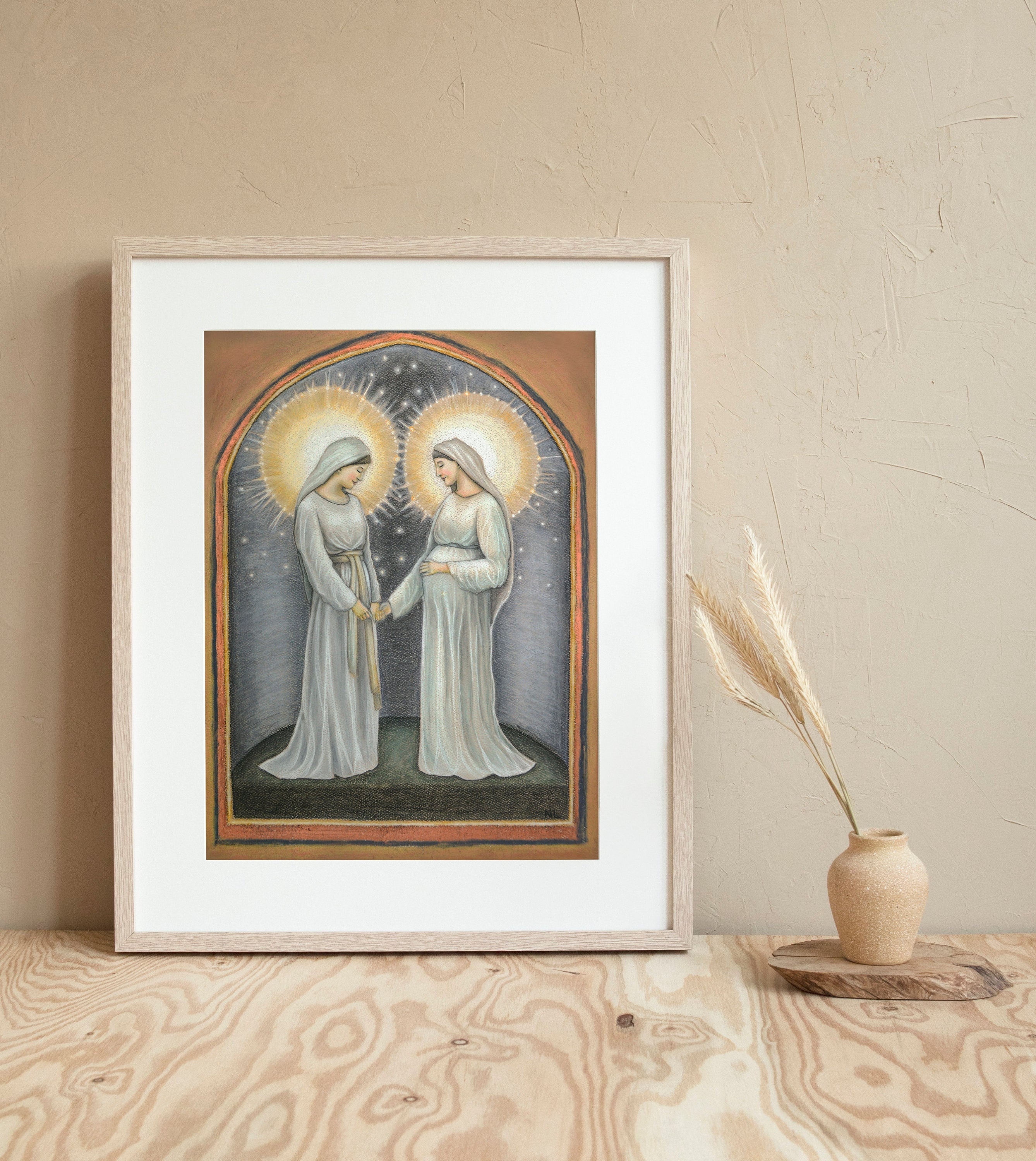 The Visitation of Mary Art Print Mary and Elizabeth Art Etsy
