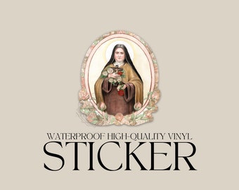 St. Theresia vinylsticker, katholiek cadeau