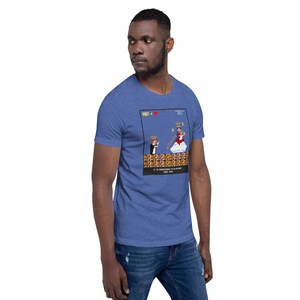 ADULT Rosary Pixel Shirt, catholic gift, Catholic gift Heather True Royal