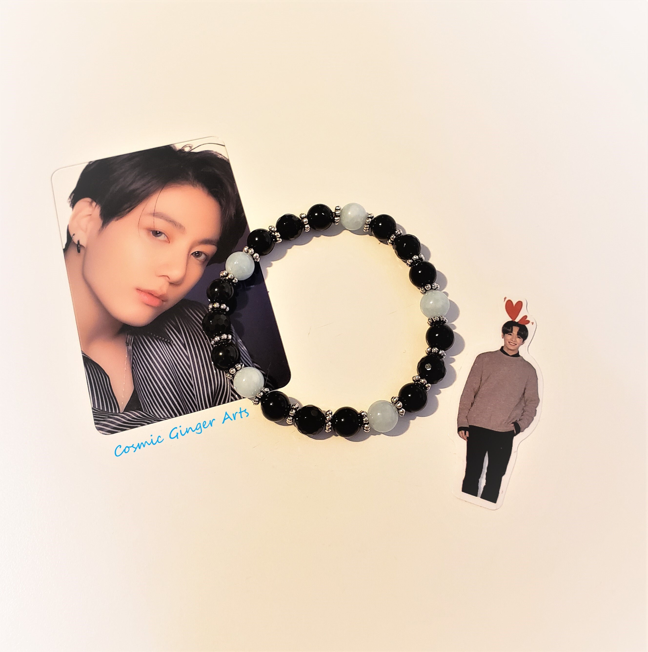 ★BTS着用BRAND★A BIT MOR★Gemstone bracelet Delixir] Thin Onyx Layered Bracelet - BTS Jungkook's