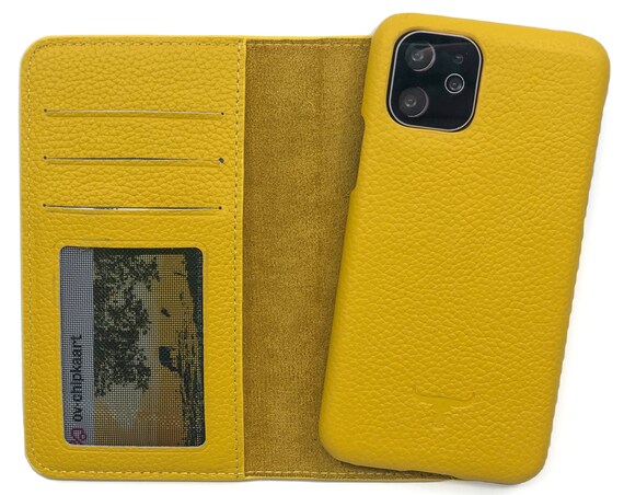 Full Leather Covered Magnetic Detachable Wallet Case in Yellow by Dutchic 6.1 Apple iPhone 11