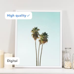 Beach Prints, Surf Print, Ocean Print Palm Tree Print Coastal Wall Art Beach Decor California Palmt Digital Summer Large digital poster