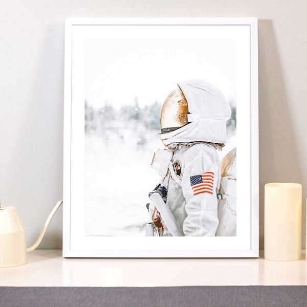 Astronaut wall art, NASA Print, Kids Room Astronaut Poster,Nasa Decor,White and black,Space Art,Nursery Decorations,printable large wall art