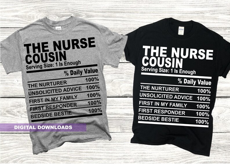 The Nurse Cousin Nutrition Facts SVG and PNG Digital Downloads for ...