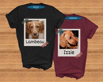 Custom Dog Photo T-Shirt – Personalized Pet Portrait Tee, Upload Your Dog Picture Shirt, Dog Mom Gift, Dog Dad Shirt