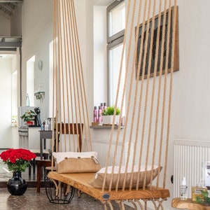 Wooden swing – Stylish design element and seating for your living room – Elegant furnishing highlight, swing bench luxury