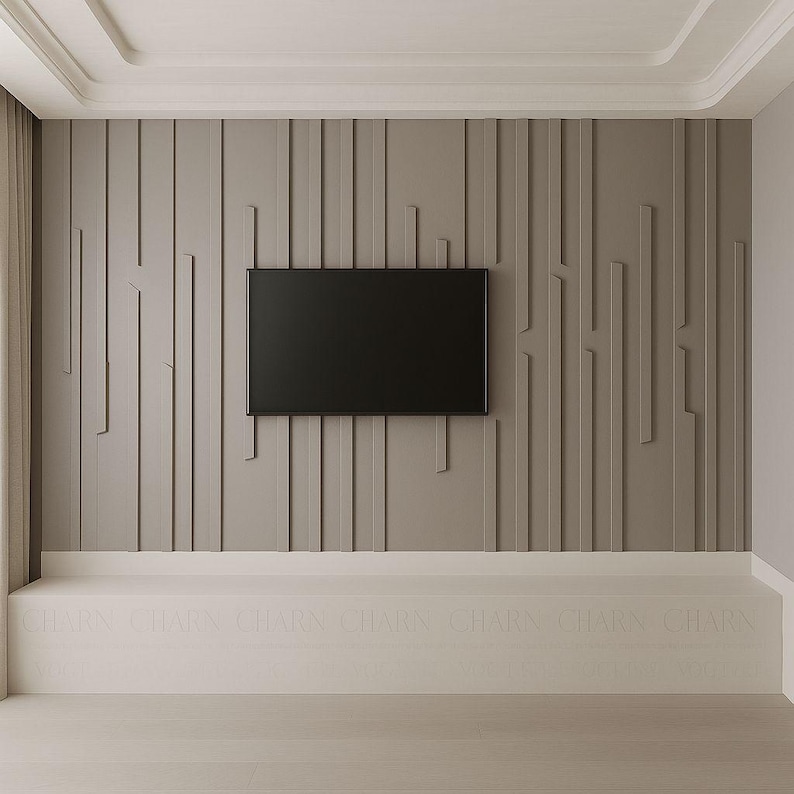 Custom Digital Accent Wall Plan: DIY 2D/3D Panel Design (PDF Guide Included) image 7