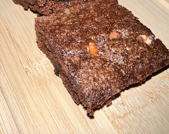 double chocolate chip, lactation brownies made with coconut oil